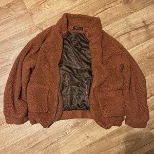 Oversized Brown Teddy Jacket
